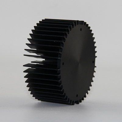 Black Electroplated Extruded Aluminum Heat Sink , FM Forging Round Heatsink