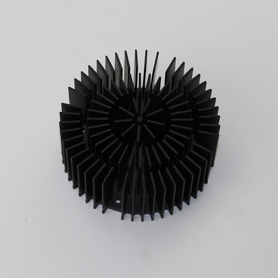 Black Electroplated Extruded Aluminum Heat Sink , FM Forging Round Heatsink