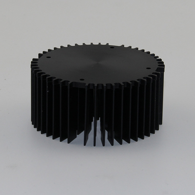 Black Electroplated Extruded Aluminum Heat Sink , FM Forging Round Heatsink