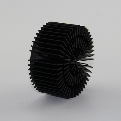 Black Electroplated Extruded Aluminum Heat Sink , FM Forging Round Heatsink