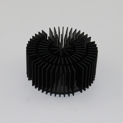 Black Electroplated Extruded Aluminum Heat Sink , FM Forging Round Heatsink